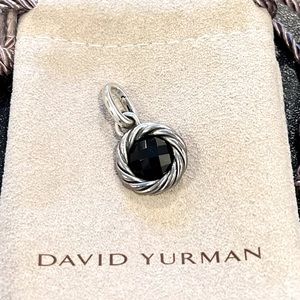 Rare Vintage David Yurman Sterling Silver and Onyx Cable Charm with clasp